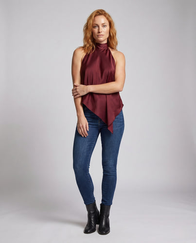 Damen asymmetrisches Tank-Top aus hochwertiger Viskose EB
