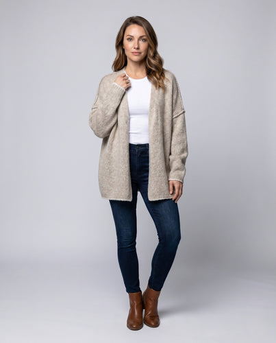 Damen Bequemer Cardigan mit kreativen Details EB