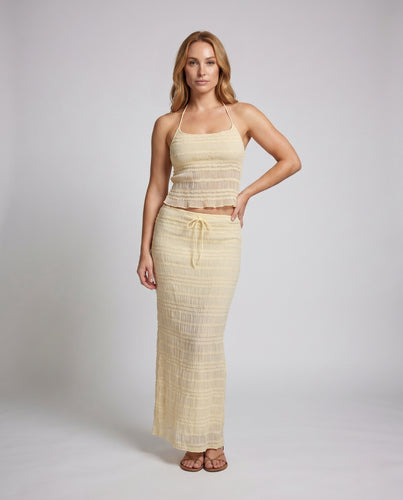 Damen Cropped Top und Maxirock Set EB