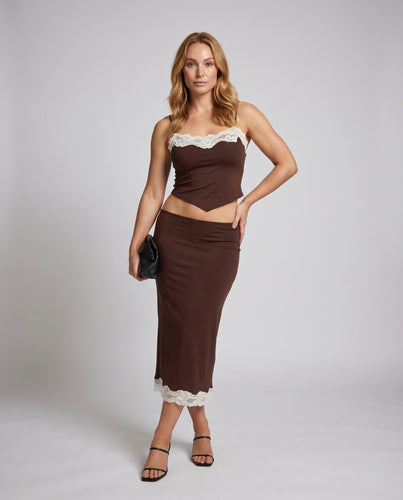 Damen Dekoratives Spitzen-Cami-Set EB