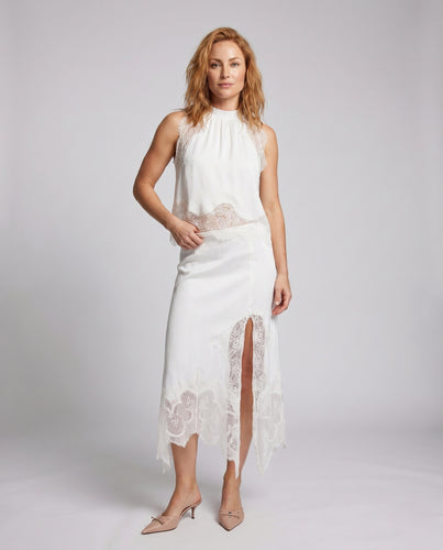 Damen Elegantes Kreuzschnitt Kleid mit Spitzendetails EB