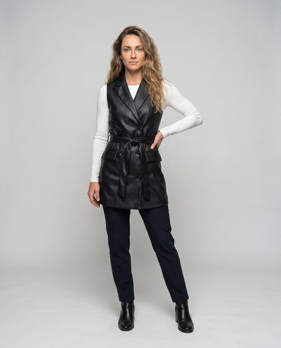 Damen Elegantes Wickelkleid mit Taschen und Gürtel EB