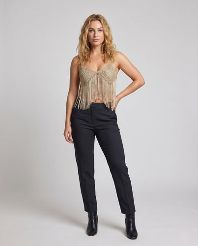 Damen Fransen-Top aus hochwertigem Material EB