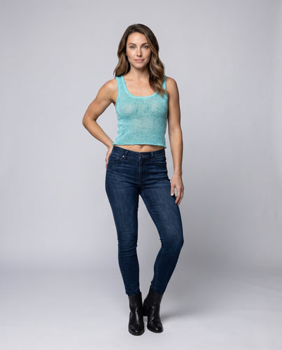 Damen Glitzerndes Crop-Top aus feinem Strickmaterial EB
