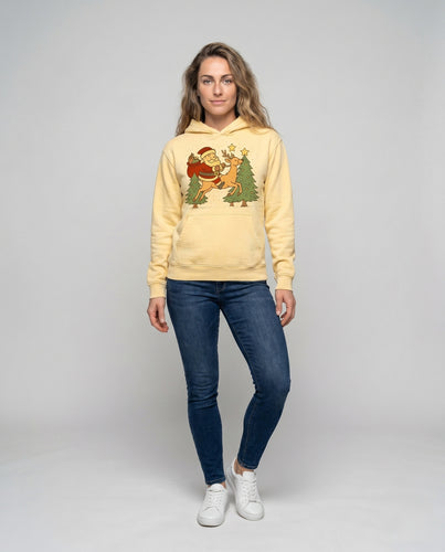 Damen Hoodie mit festlichem Weihnachtsmotiv EB