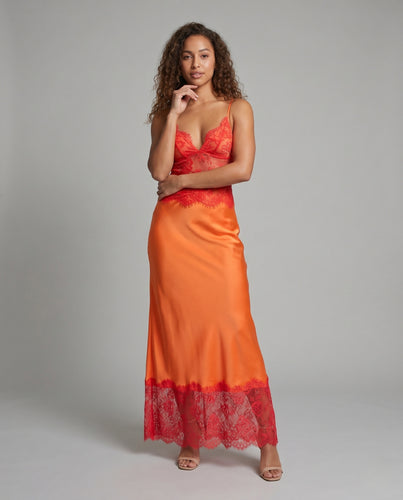 Damen Nachtkleid mit floralen Spitzenakzenten EB