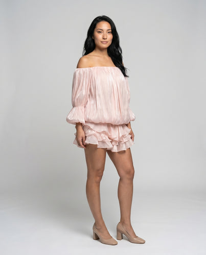Damen Off-Shoulder Minikleid mit Rüschendetails EB