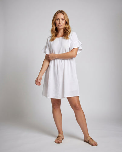 Damen bezauberndes Sommerkleid mit voluminösen Ärmeln und elegantem Schnitt EB