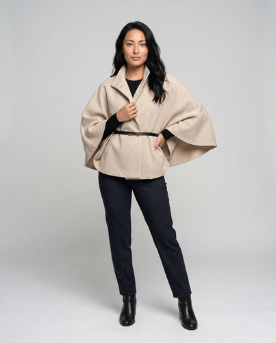Damen Designer-Wickelmantel mit zeitlosem Schnitt EB