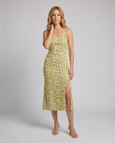 Damen Fließendes Maxikleid mit floralem Design und bequemen Spaghettiträgern EB