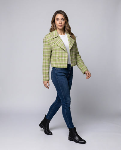 Damen Kurzjacke im stilvollen Karodesign EB
