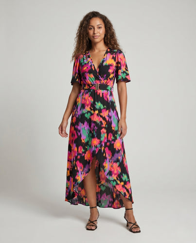Damen Maxi Kleid mit floralen Mustern EB