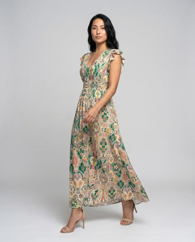 Damen Maxikleid im verspielten Paisleymuster EB
