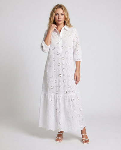 Damen Maxikleid mit durchbrochenem Design EB