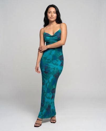 Damen Maxikleid mit elegantem Rückenausschnitt EB