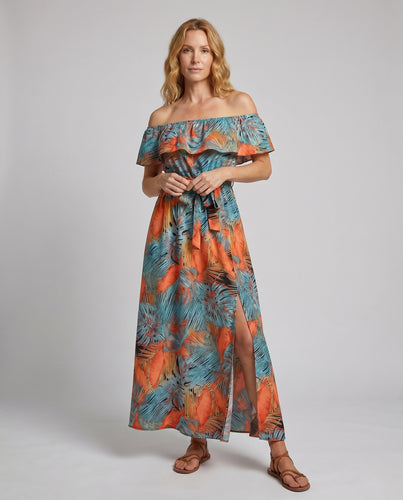 Damen Maxikleid mit off-shoulder Design EB