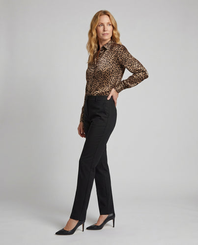 Damen Satinhemd mit Leopardenmuster EB