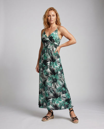 Damen Sommerliches Maxikleid mit blumigem Design EB