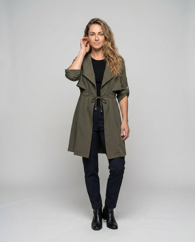 Damen Trendige Longjacke mit lässigem Schnitt EB