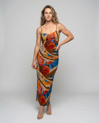 Damen Umarmendes Sommerkleid mit grafischem Print EB