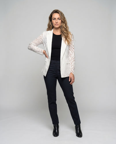 Damen Verspielter Blazer mit Lochmuster EB