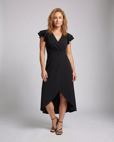 Damen Wickelkleid mit Rüschendetails EB