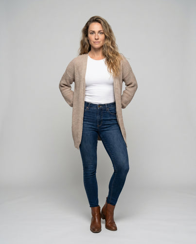 Damen lässige Strickjacke mit offenem Design EB