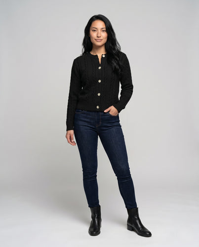 Damen Strickjacke mit Zopfmuster EB