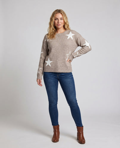 Damen Strickpullover mit Sternenmuster EB
