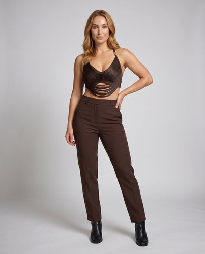 Damen Cropped Top mit raffinierten Cut-Outs und edler Raffung EB