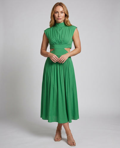 Damen Cut-Out Maxikleid EB