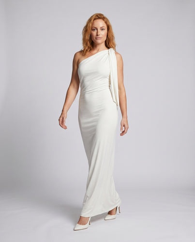 Damen Elegantes Abendkleid mit asymmetrischem Design und fließendem Stoff EB