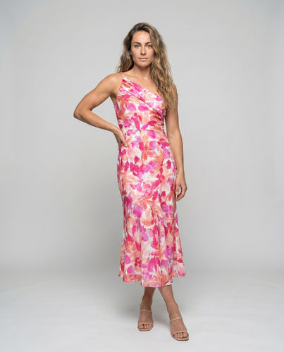 Damen Elegantes Maxikleid mit lebhaftem Blumendruck EB