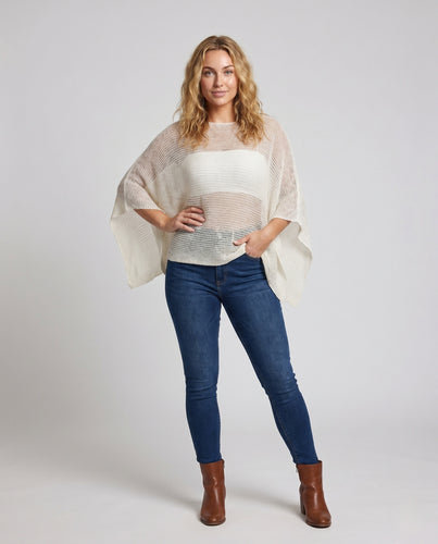 Damen Flareschnitt Stricktop EB
