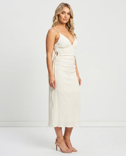 Damen Fließendes Maxikleid mit Spaghetti-Trägern und Raffung EB