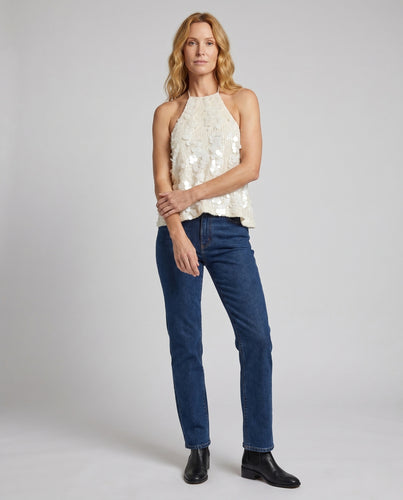 Damen Glamouröses Funkelndes Top EB