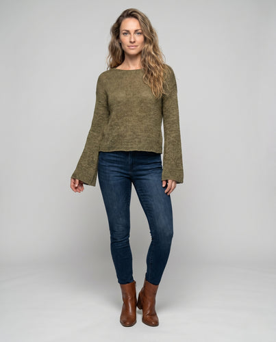 Damen Luftiger Strickpullover mit weitem Schnitt EB