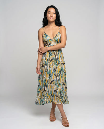 Damen Maxikleid mit floralem Muster EB