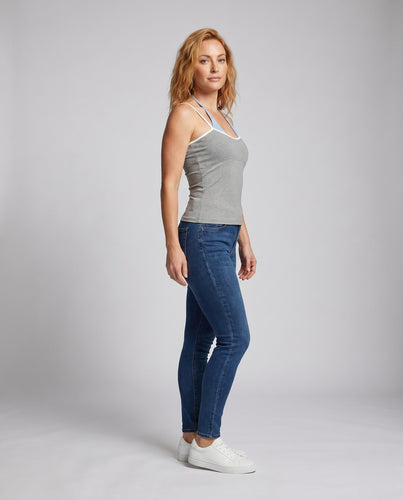 Damen nan figurbetontes Lagen-Spaghettiträgertop mit integriertem Bustier EB