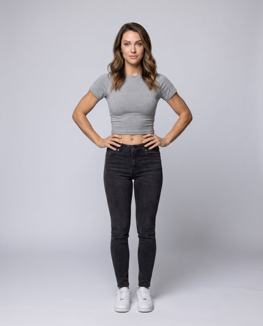Damen nan klassisches Raglan-T-Shirt aus dichtem Baumwolljersey mit verstärktem Halsausschnitt EB
