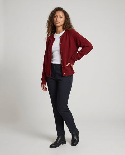 Damen nan kuscheliger Mohairmix-Cardigan mit Zierknöpfen und geripptem Saum EB