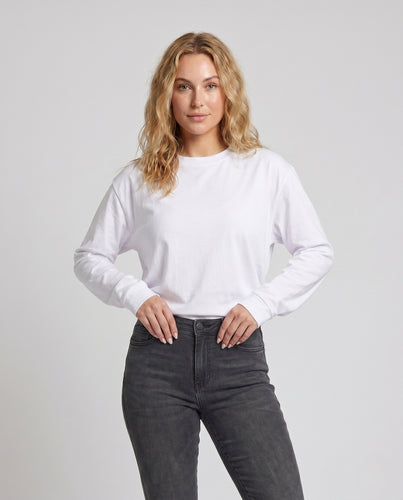 Damen nan lässiges Oversize-Langarmshirt mit verlängertem Saum und Raglanärmeln EB