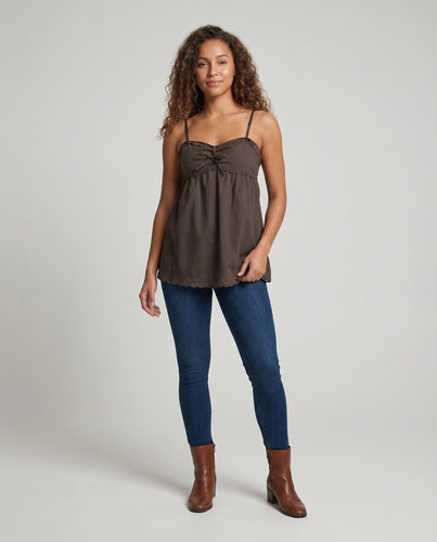 Damen nan seidig-glänzendes Satin-Chemise Nachthemd mit Spitzensaum, verstellbaren Spaghettiträgern und dekorativer Bindeschleife EB
