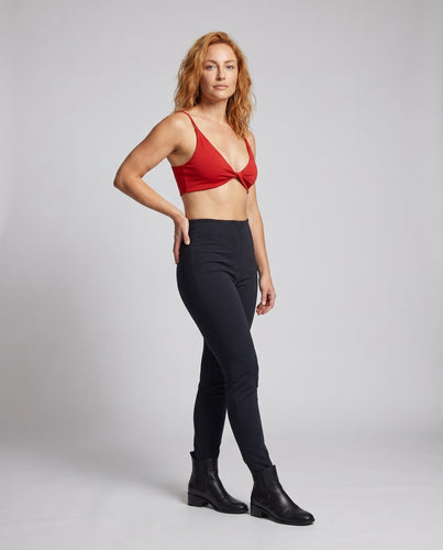 Damen nan Spaghettiträger-Kurzbustier mit Twist-Knoten und seitlichen Aussparungen EB