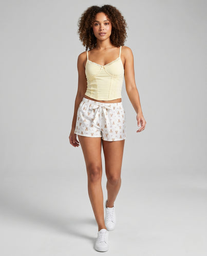 Damen nan tailliertes Bustier-Cami mit geformten Cups und Spitzenbesatz EB