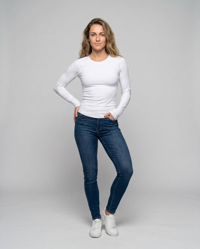 Damen nan ultraleichtes figurformendes Langarmshirt aus Funktionsjersey mit Raglanärmeln EB