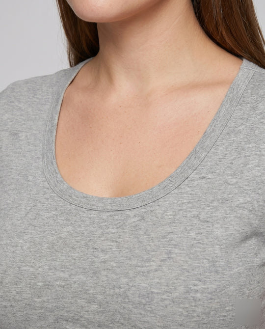 Damen nan weit geschnittenes Baumwollshirt mit Rundhalsausschnitt und Kurzarm EB