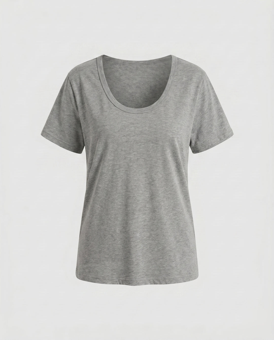 Damen nan weit geschnittenes Baumwollshirt mit Rundhalsausschnitt und Kurzarm EB