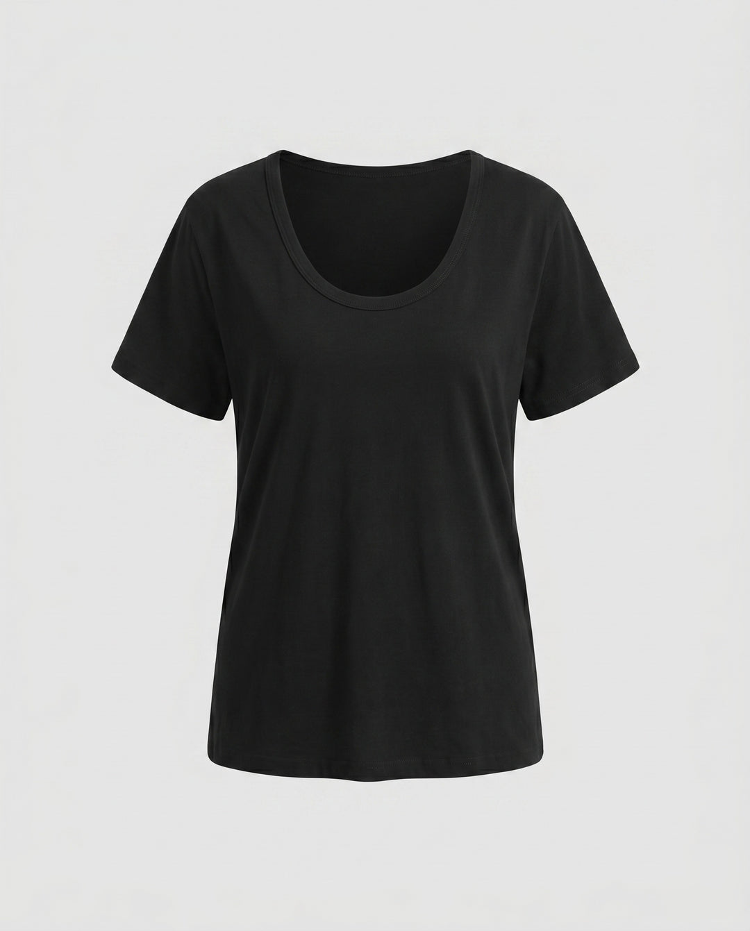 Damen nan weit geschnittenes Baumwollshirt mit Rundhalsausschnitt und Kurzarm EB