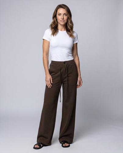 Damen nan weite High-Waist Relax-Hose mit verdeckter Knopfblende, Komfortbund und seitlichen Eingrifftaschen EB